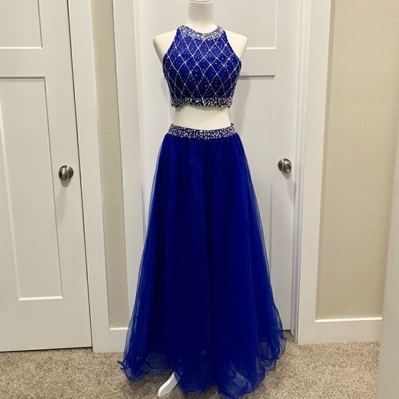 New Beaded & Sequined 2 Piece Ball Gown - Picture 8 of 11